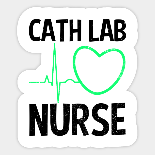 Cath Lab Nurse Shirt ECG Heartbeat Gift Cath Lab Nurse Sticker